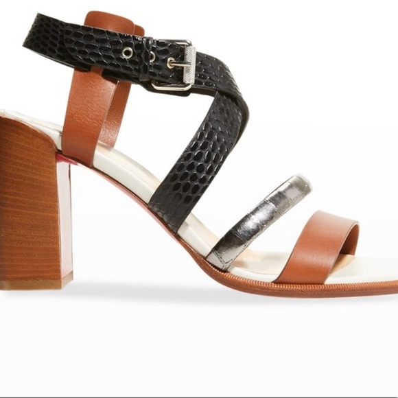 ✨Host Pick✨ Christian Louboutin Big And Strap Mixed Leather High-Heel Sandals - Picture 3 of 9
